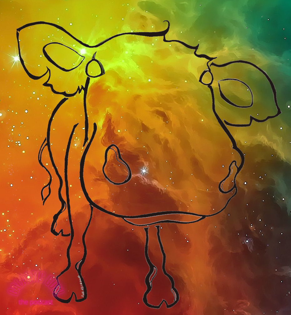 Galactic gazes sweetly at you, while gorgeous, swirling galaxies and universes move in and around her being.